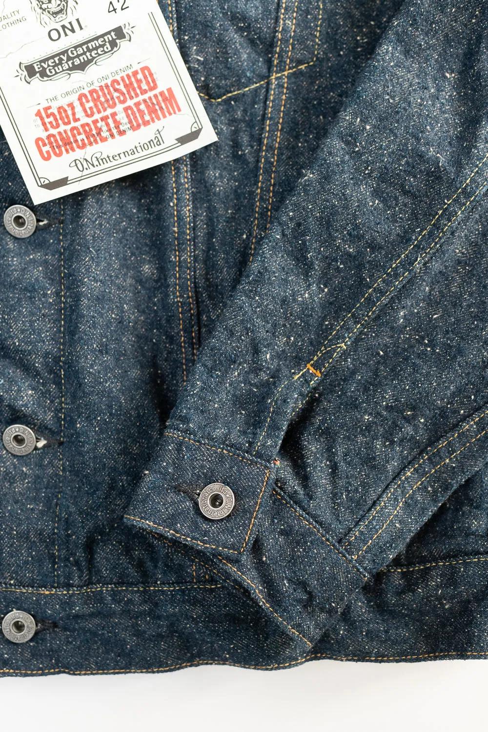 02527P-CCD-KB - 15oz "Crushed Concrete Kabuki" Selvedge Denim Jacket - Type III