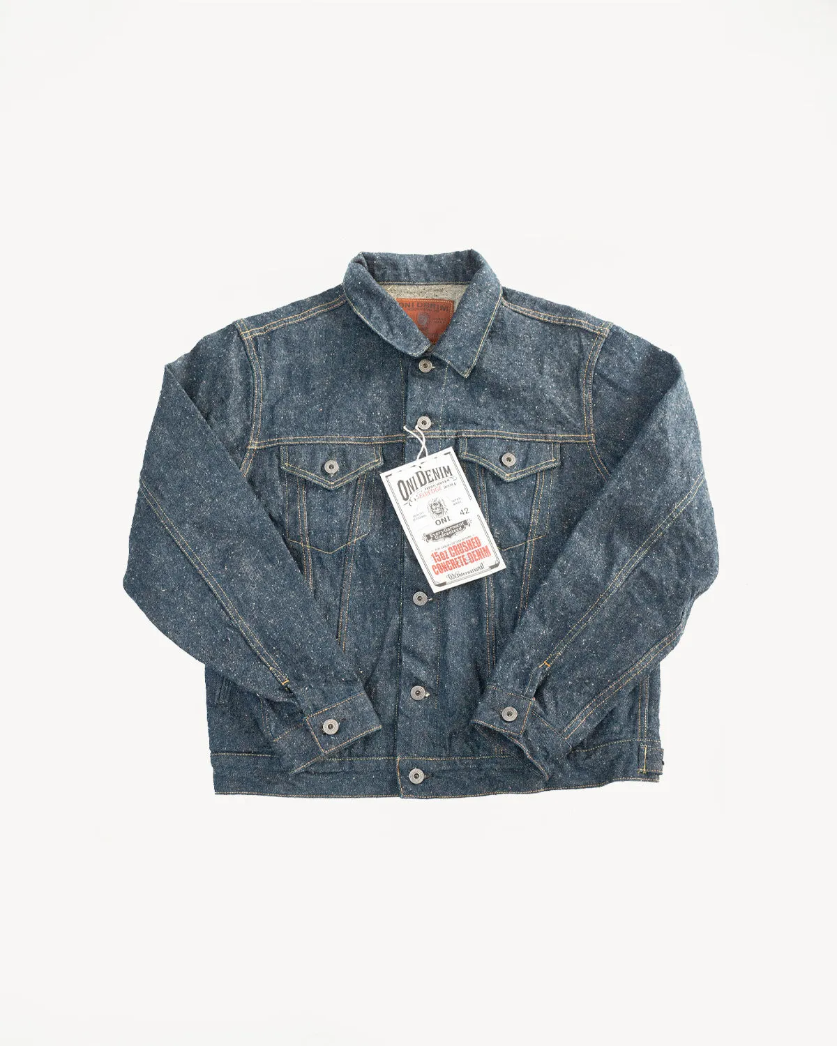 02527P-CCD-KB - 15oz "Crushed Concrete Kabuki" Selvedge Denim Jacket - Type III