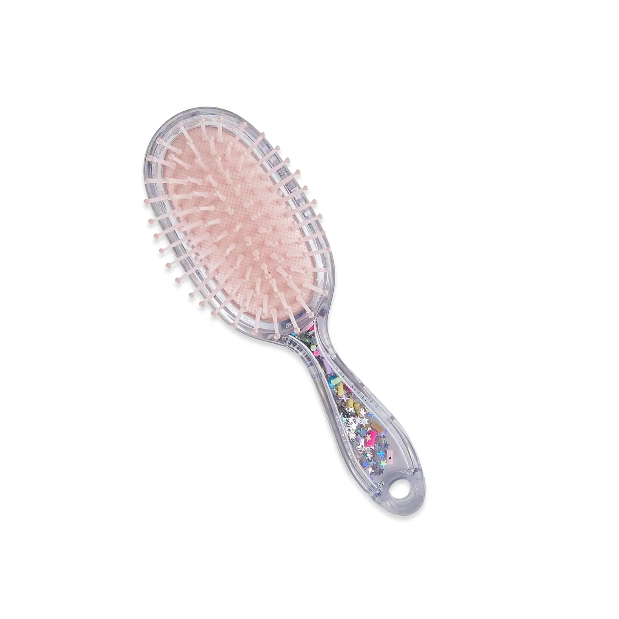 Anko Small Oval Paddle Hair Brush| Sequins Detail Paddle Cushioned Hair Brush With Pin Hole For All Hair Types - Kids,Womens, Thick, Curly, Wavy, Long, Short, Wet And Dry Hair