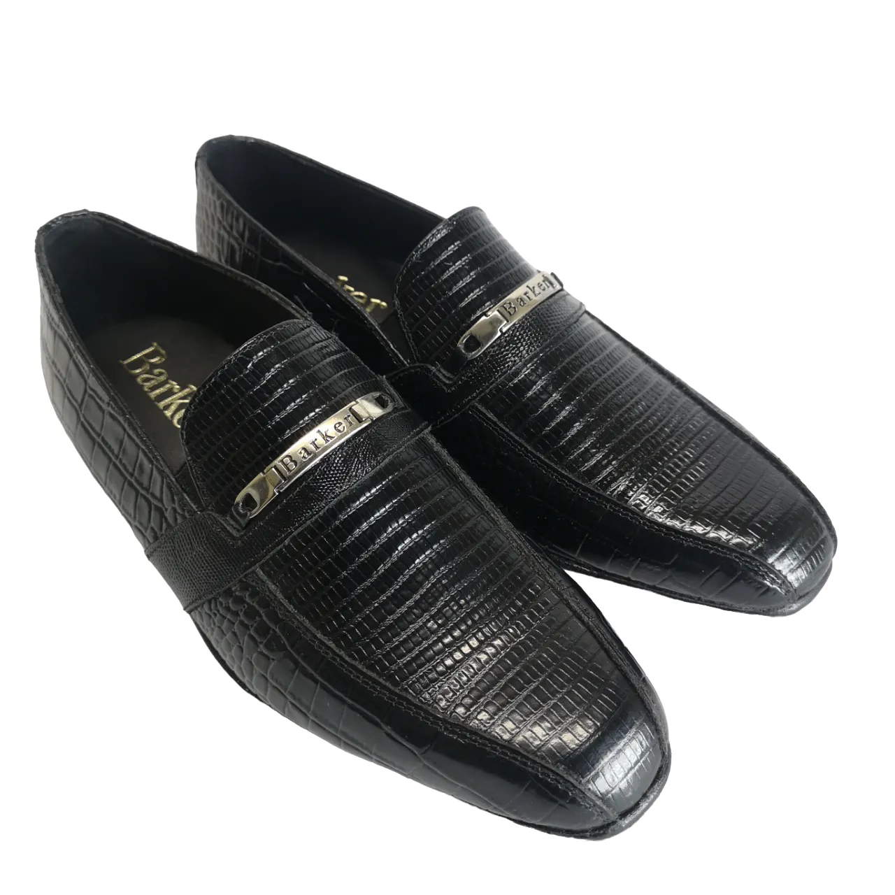 Barker Leather Lizzard Black Leather Shoe