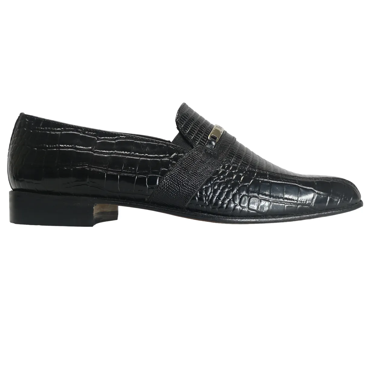 Barker Leather Lizzard Black Leather Shoe