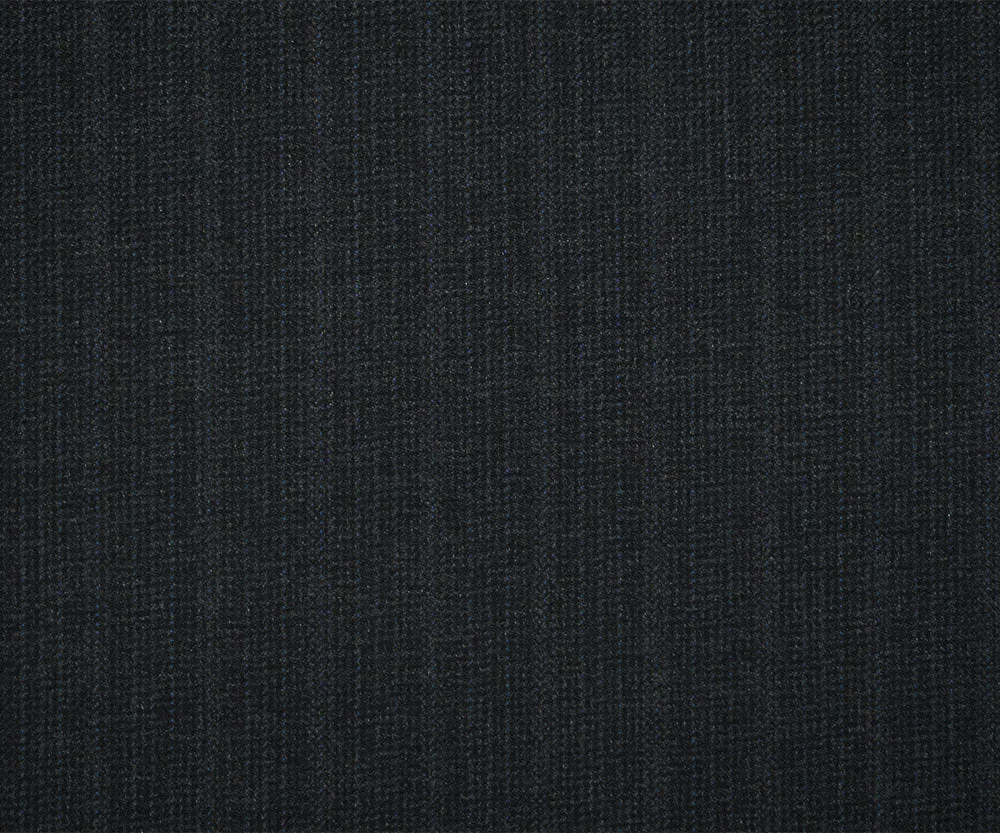 Black-Blue-Multi Wool Polyester Texture Stripe Twill Suiting Woven Fabric