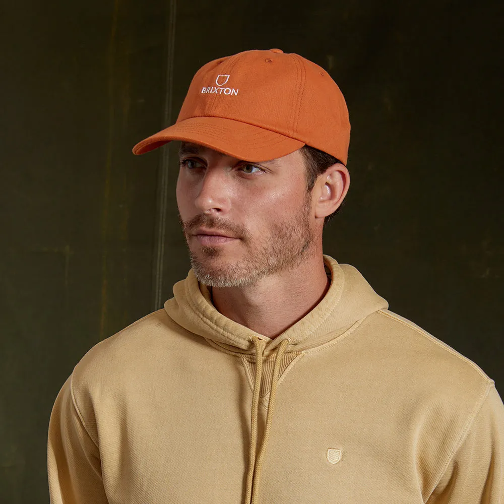 Brixton Hats Alpha LP Cotton Baseball Cap - Washed Orange