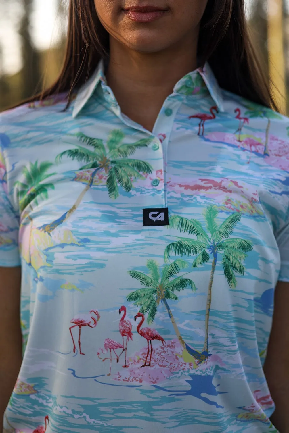 CA Ladies Funky Golf Shirt | Flamingo Island