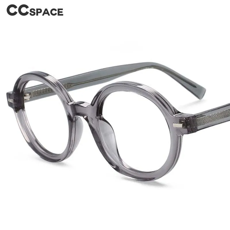 CCspace Unisex Full Rim Round Oval Tr 90 Titanium Rivet Frame Eyeglasses 54026