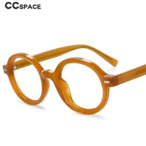 CCspace Unisex Full Rim Round Oval Tr 90 Titanium Rivet Frame Eyeglasses 54026