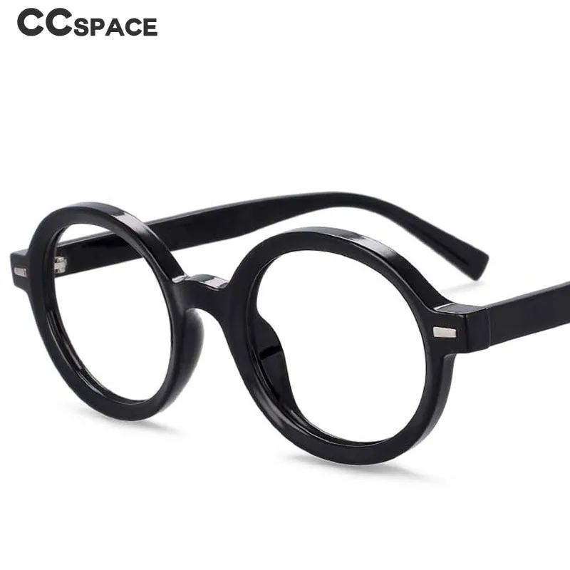 CCspace Unisex Full Rim Round Oval Tr 90 Titanium Rivet Frame Eyeglasses 54026