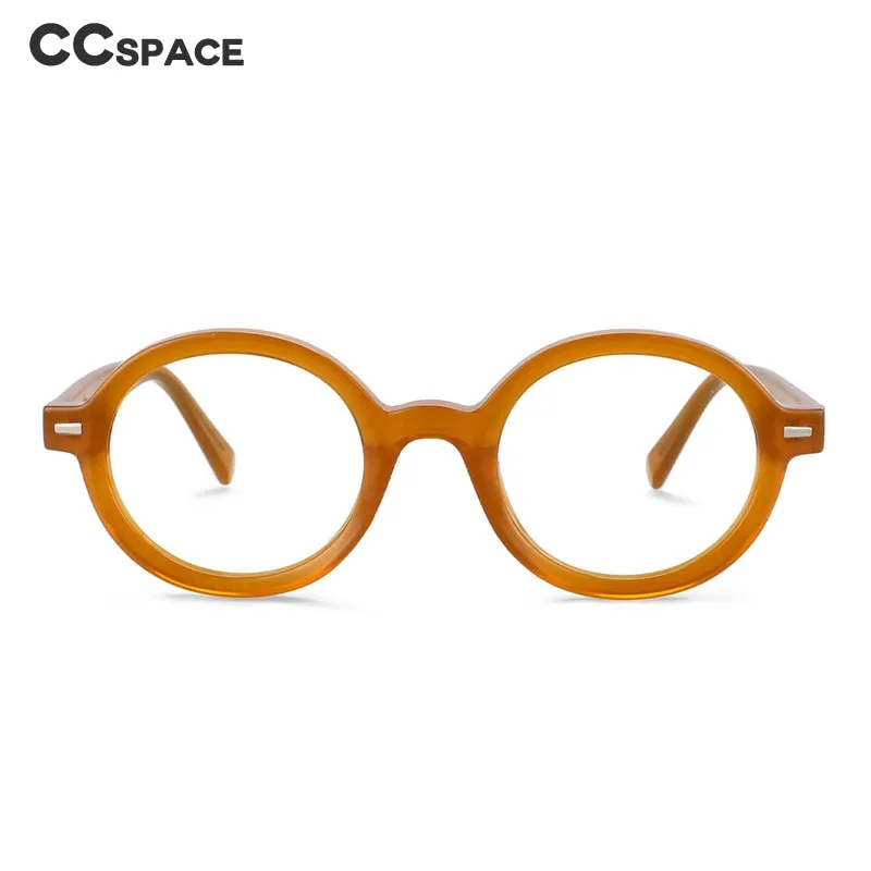 CCspace Unisex Full Rim Round Oval Tr 90 Titanium Rivet Frame Eyeglasses 54026