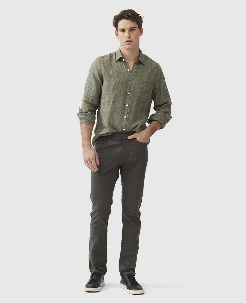 Coromandel Linen Shirt - Kelp