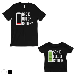 Dad And Son Battery Dad and Baby Matching Gift T-Shirts White