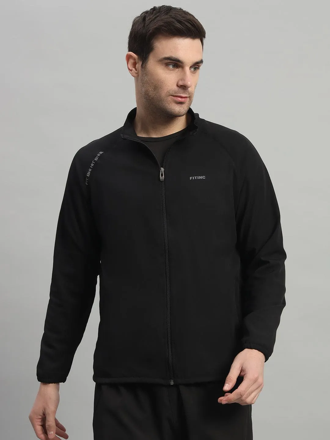 FITINC Sports Track Jacket for Men - Black