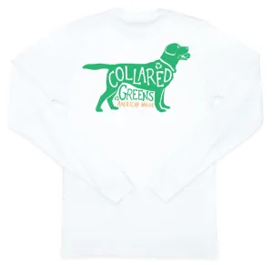 Green Dog: Long Sleeve T-Shirt - White