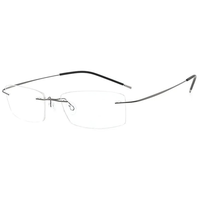 Hdcrafter Unisex Eyeglasses Lightweight Frame Titanium Rimless Hd