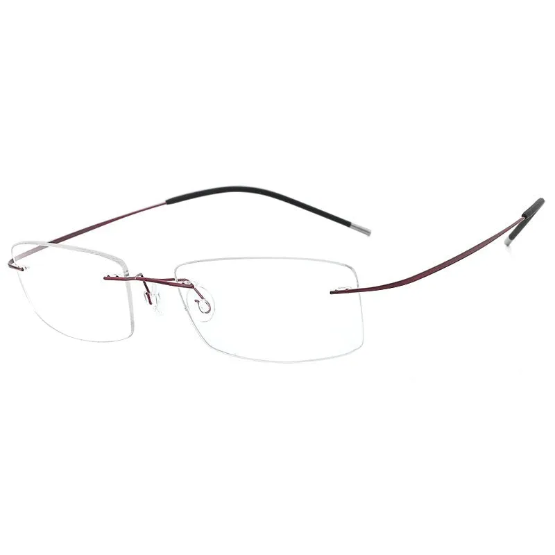 Hdcrafter Unisex Eyeglasses Lightweight Frame Titanium Rimless Hd