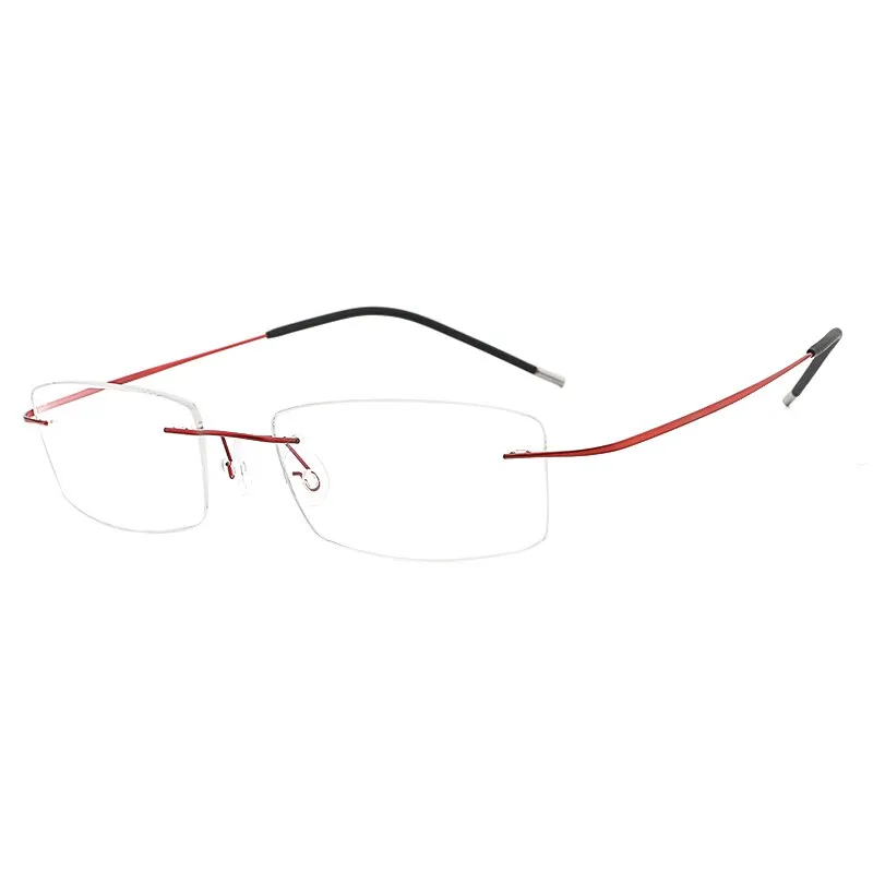 Hdcrafter Unisex Eyeglasses Lightweight Frame Titanium Rimless Hd