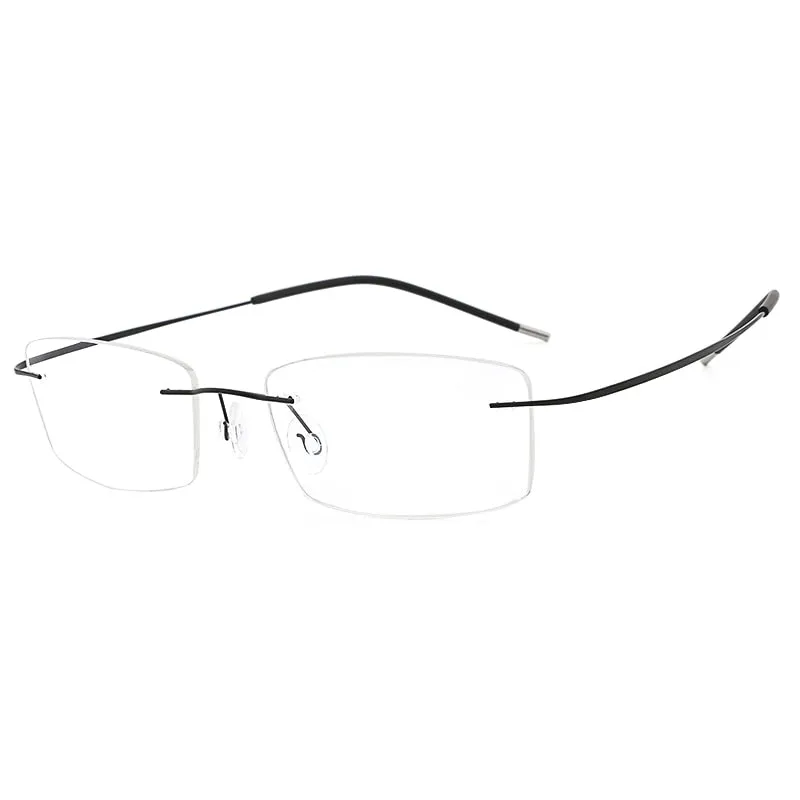 Hdcrafter Unisex Eyeglasses Lightweight Frame Titanium Rimless Hd