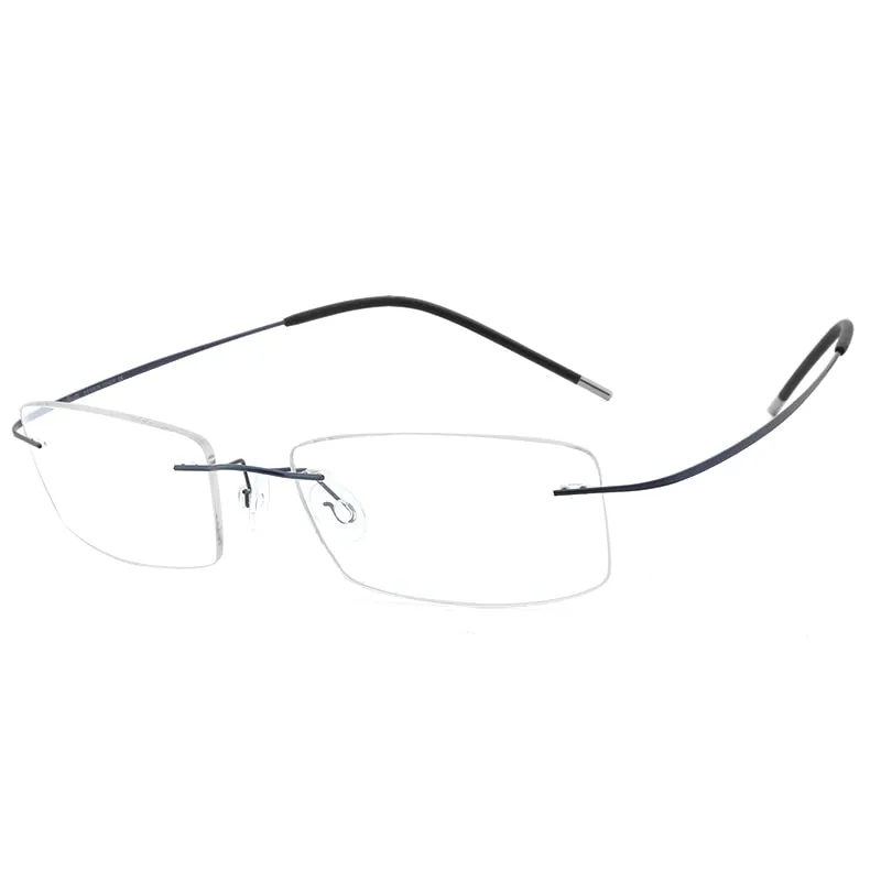 Hdcrafter Unisex Eyeglasses Lightweight Frame Titanium Rimless Hd