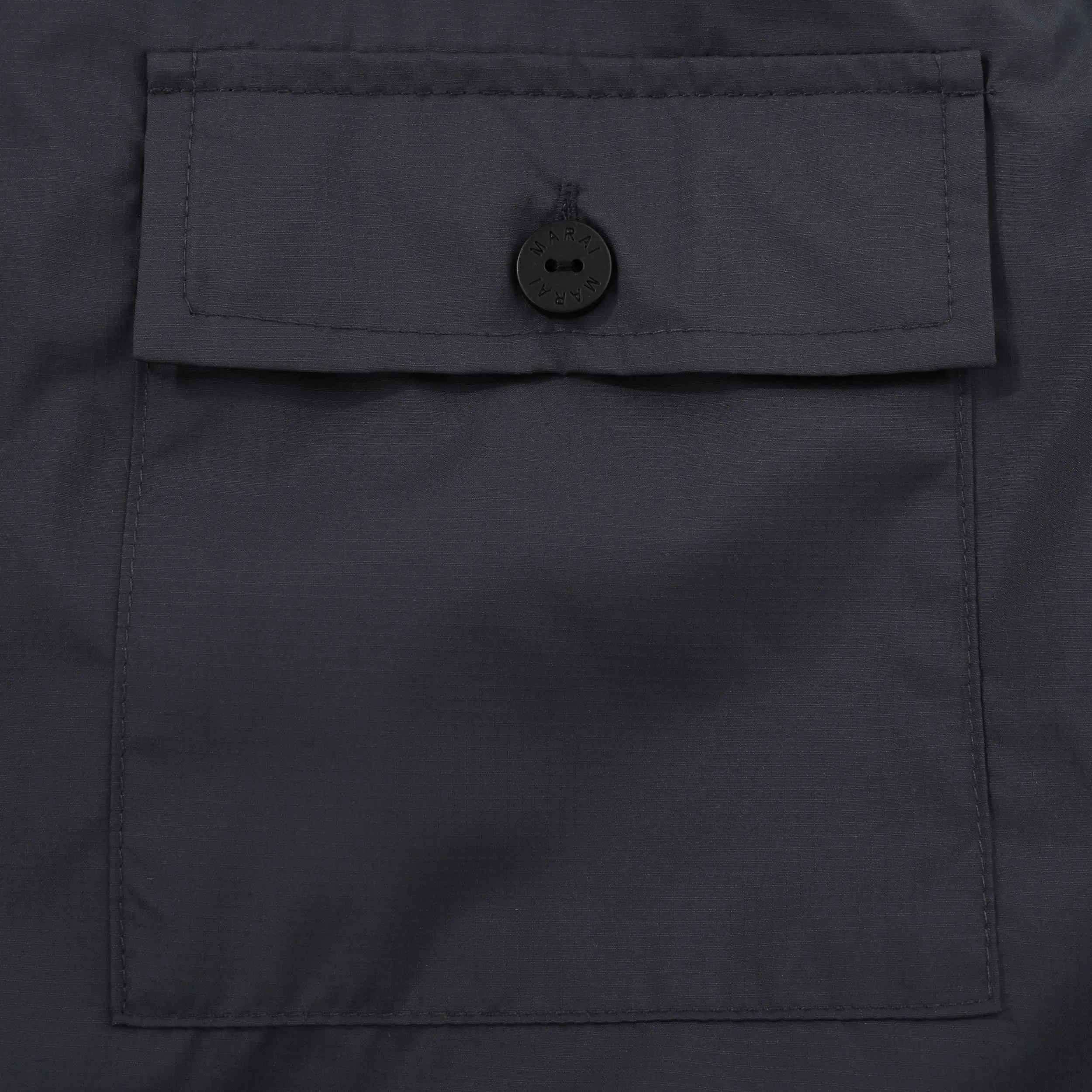 Marai Ripstop Nylon Overshirt in Dark Grey