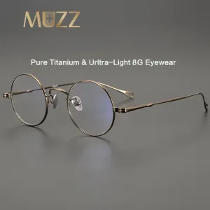 Muzz Unisex Full Rim Round Titanium Eyeglasses Mu005