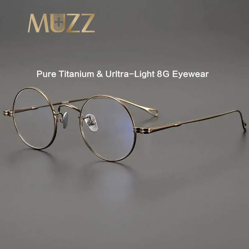 Muzz Unisex Full Rim Round Titanium Eyeglasses Mu005