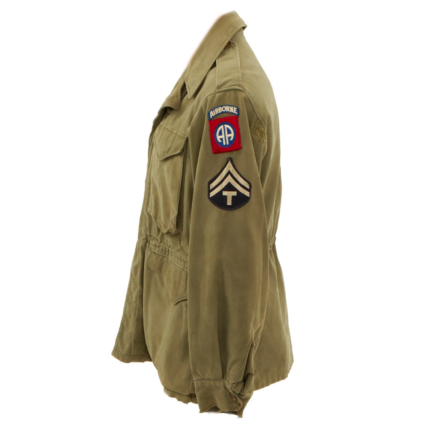 Original U.S. WWII 82nd Airborne Division M-1943 M43 Field Jacket With Rigger Modified Pants