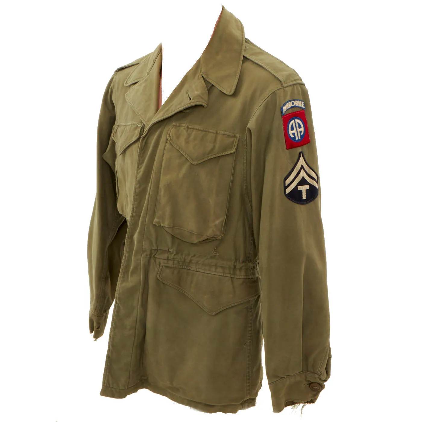 Original U.S. WWII 82nd Airborne Division M-1943 M43 Field Jacket With Rigger Modified Pants