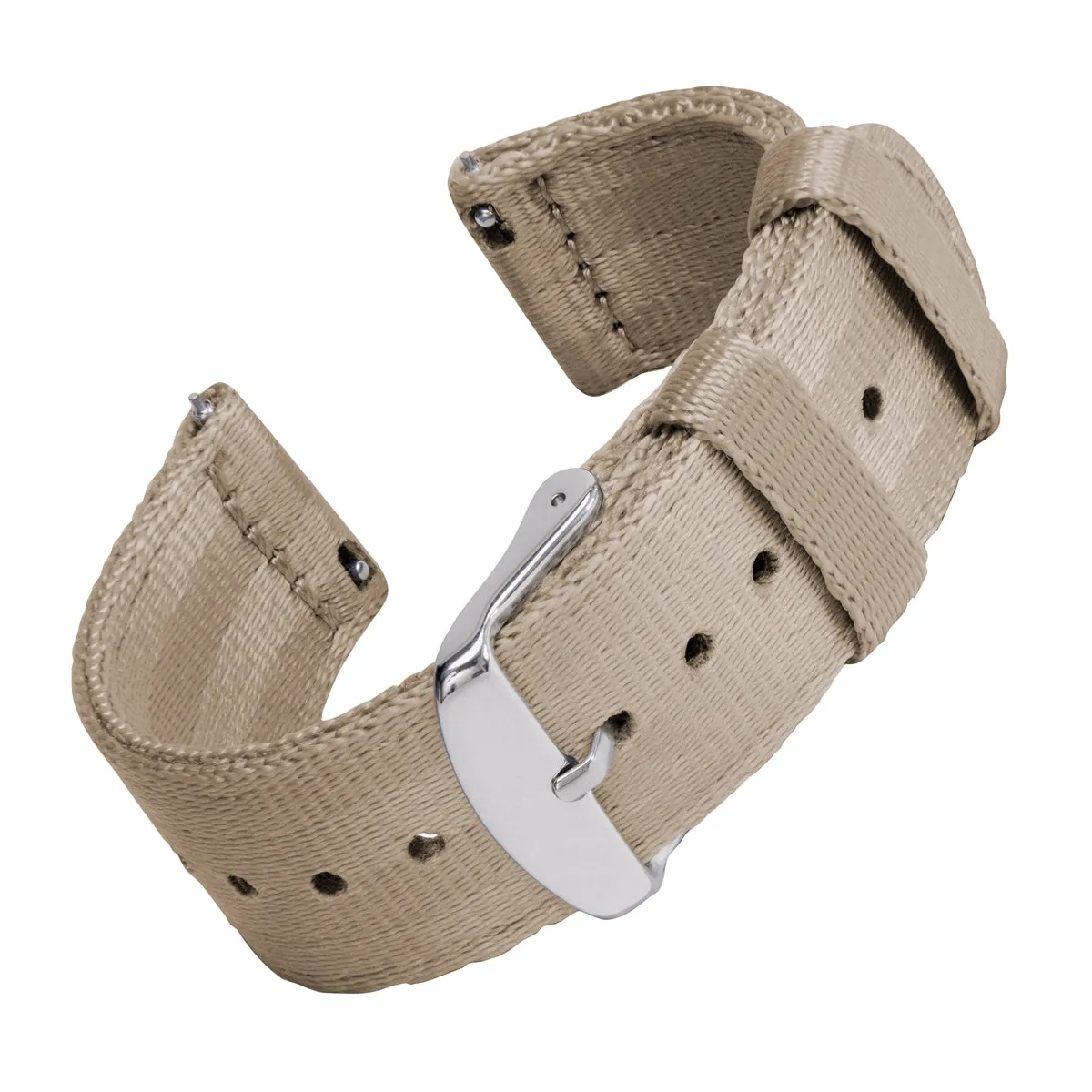 Quick Release Seat Belt Nylon Watch Band - Khaki