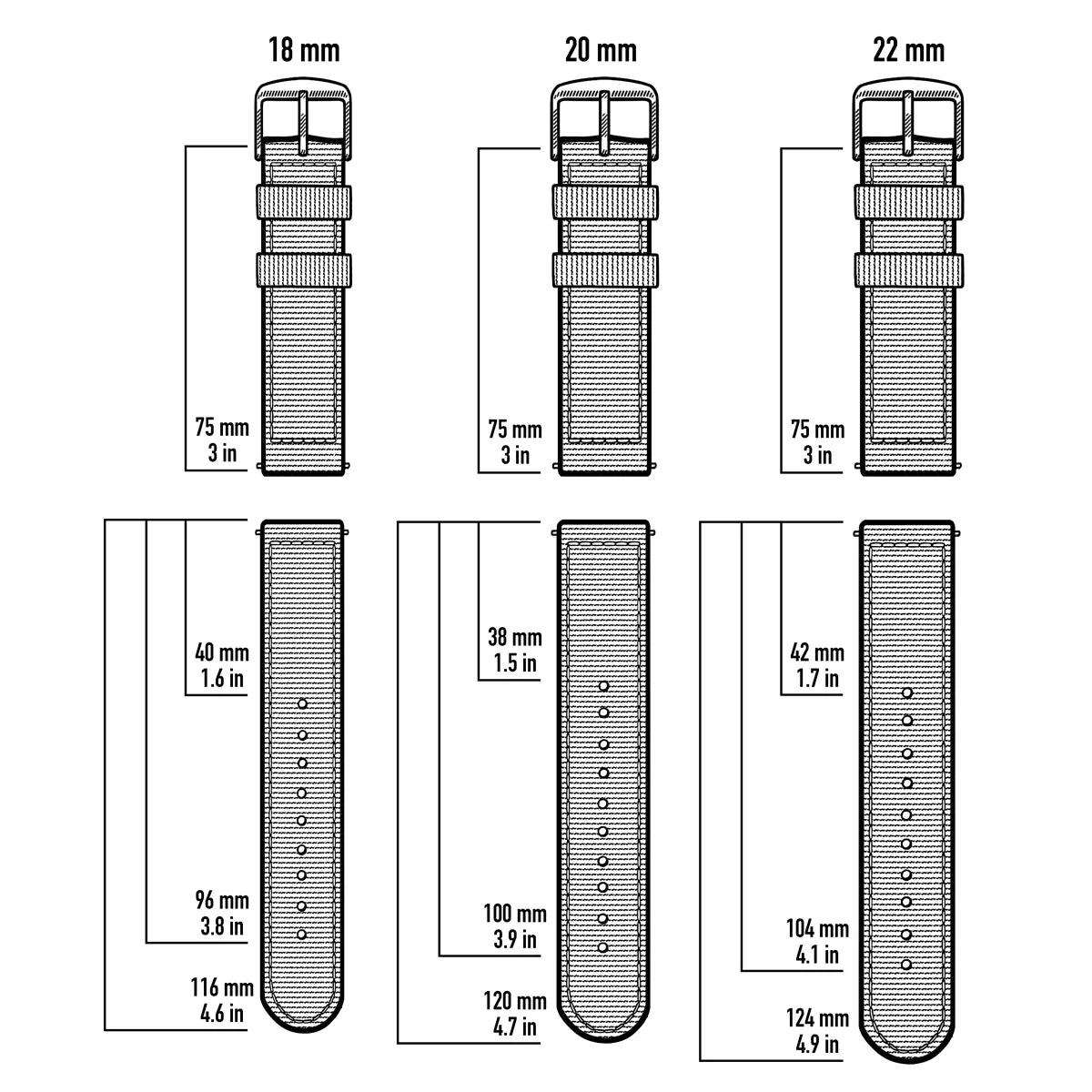 Quick Release Seat Belt Nylon Watch Band - Khaki