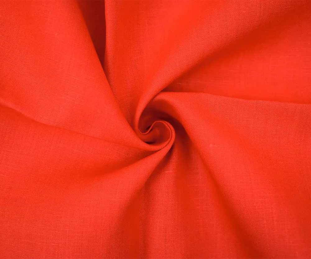 Red Spence Bryson Solid Slub Irish Linen Woven Fabric