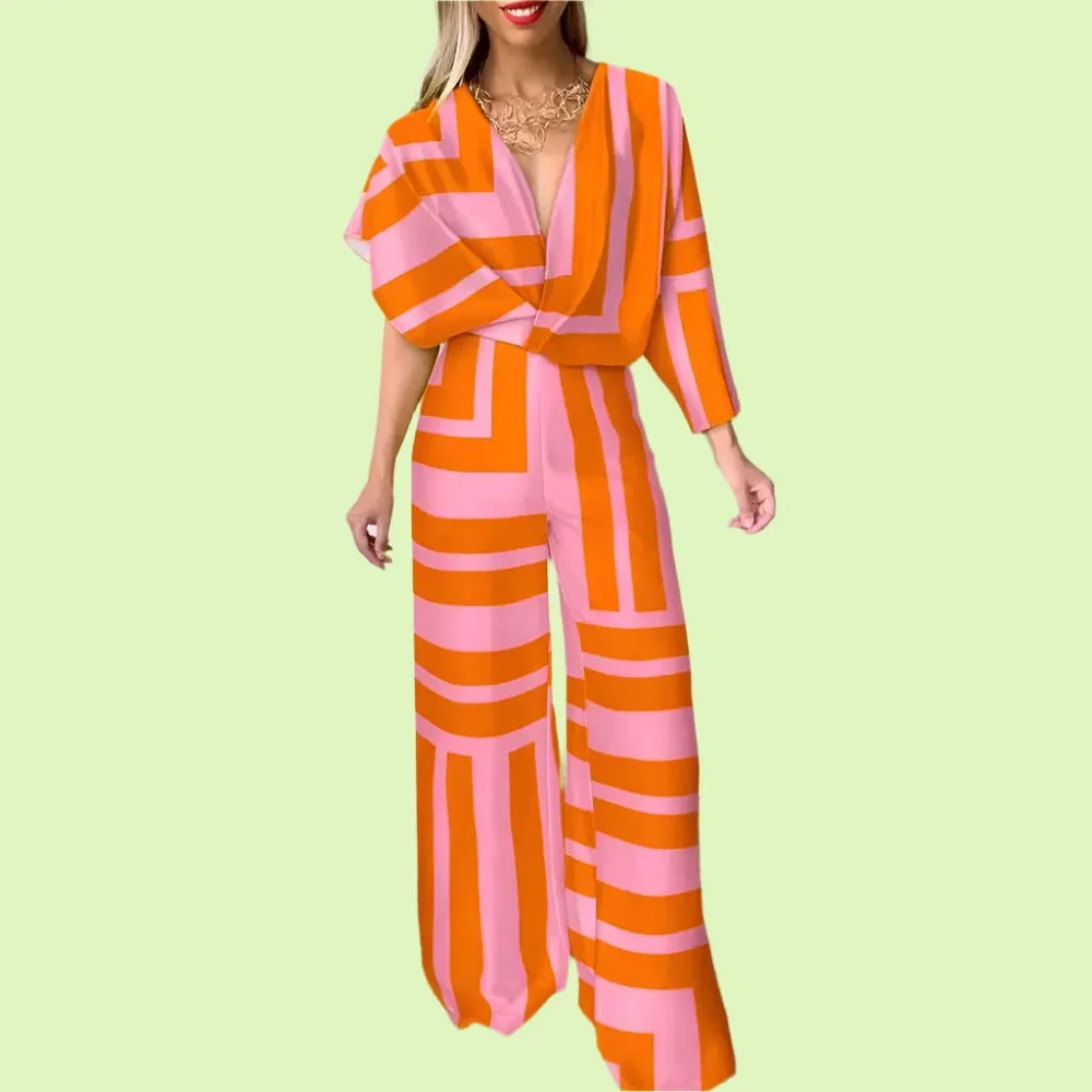 Sophisticated Batwing Sleeve Wide-Leg Jumpsuit - Prolyf Styles