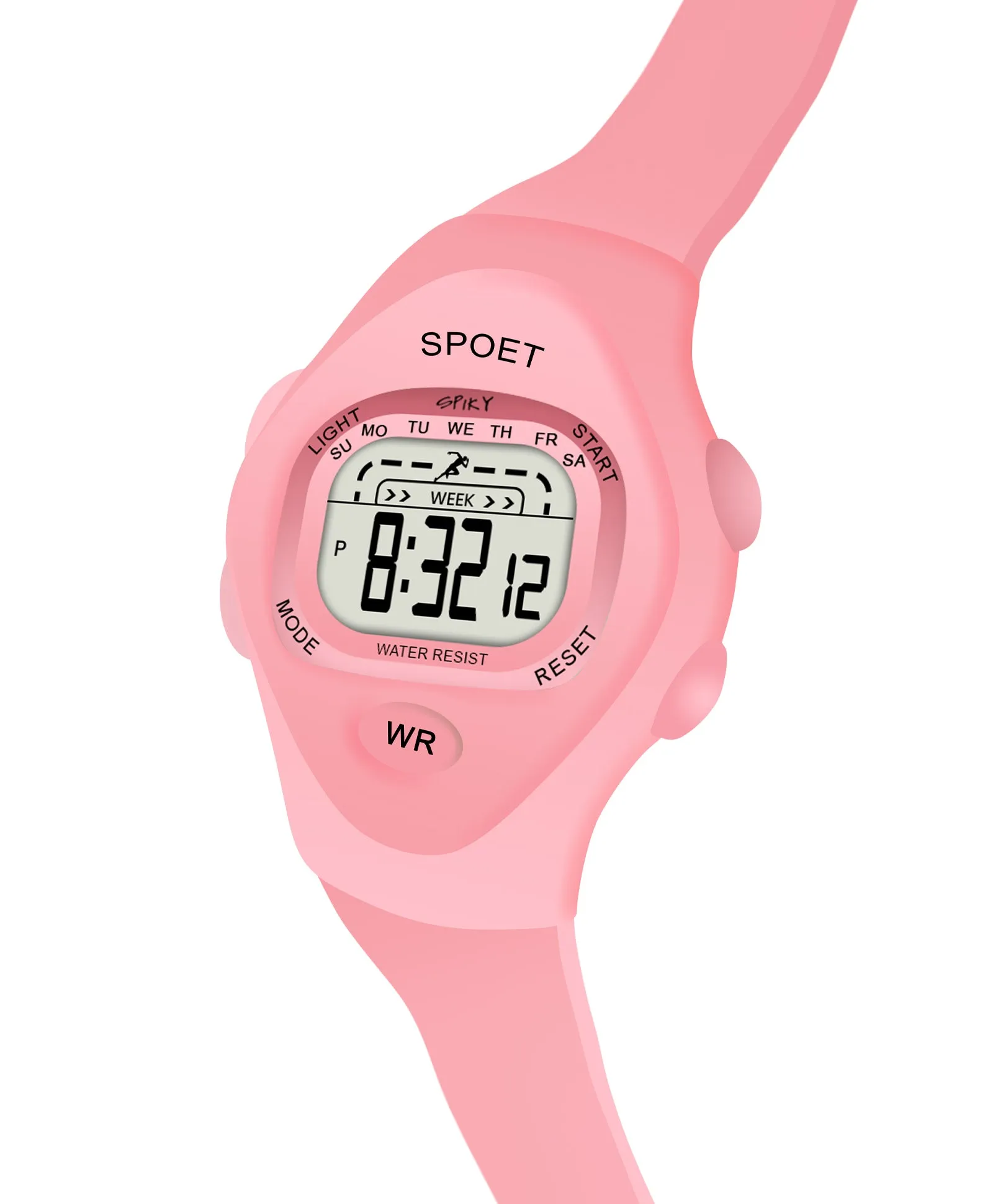 Spiky Rectangular Sports Digital Watch - Green