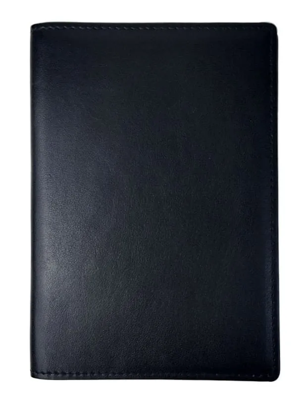 Stylish Black Leather Travel Wallet with Rfid Protection and Card Slots