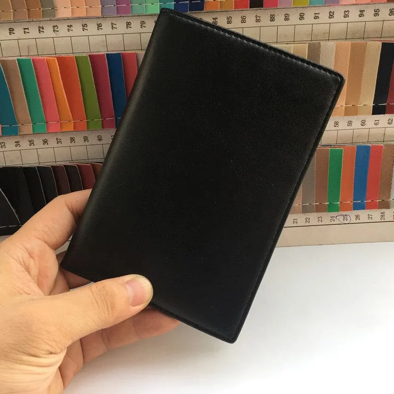 Stylish Black Leather Travel Wallet with Rfid Protection and Card Slots