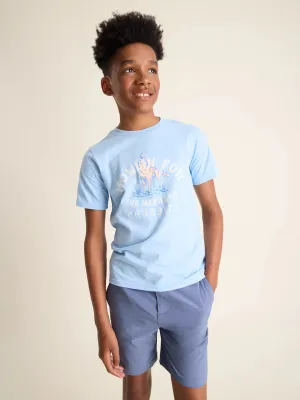 The Howlin' For The Weekend (Youth Non Pocket T-Shirt) - Soft Blue