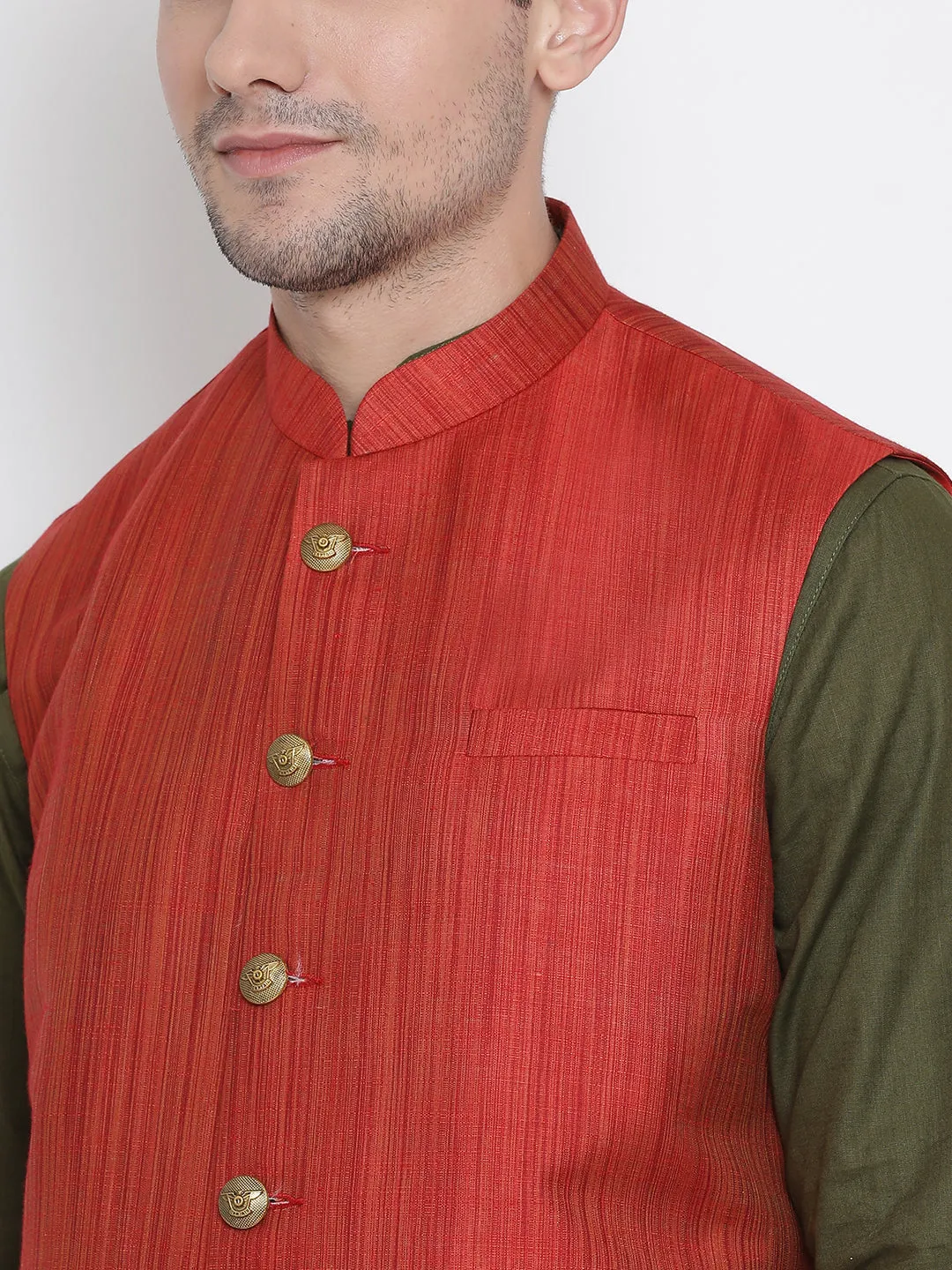 VASTRAMAY Green Men's Kurta Set