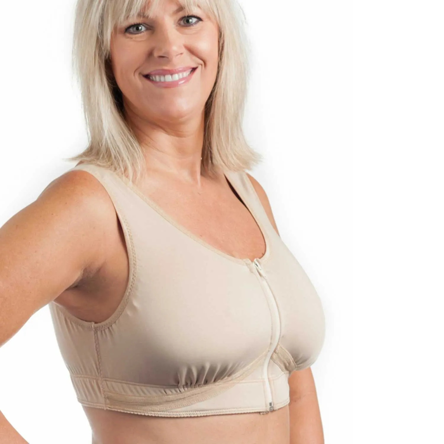 Wear Ease 742 Grace Bra w/Fiberfill Breast Forms & Drainage Tube Pouches